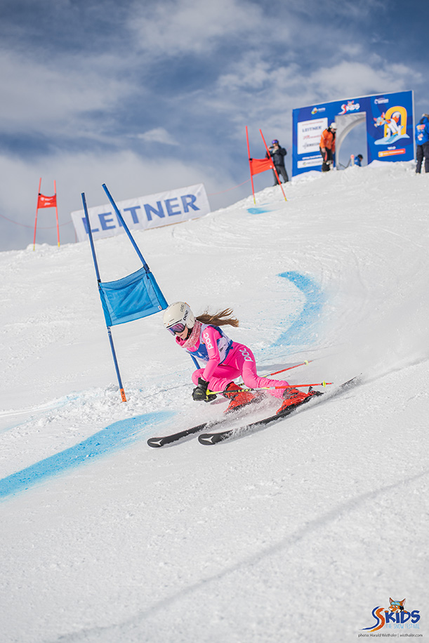 International children&apos;s ski race at Monte Cavallo
